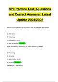 SPI Practice Test | Questions and Correct Answers | Latest Update 2024/2025