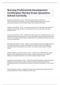  Nursing Professional Development Certification Review Exam Questions Solved Correctly.