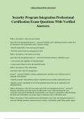 Security Program Integration Professional Certification Exam Questions With Verified Answers.