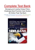 Managing and Leading Todays Police Challenges Best Practices Case Studies 4th Edition Peak Test Bank