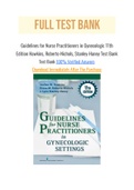 Guidelines for Nurse Practitioners in Gynecologic 11th Edition Hawkins, Roberto-Nichols, Stanley-Haney Test Bank