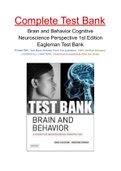 Brain and Behavior Cognitive Neuroscience Perspective 1st Edition Eagleman Test Bank