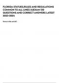 FLORIDA STATUES,RULES AND REGULATIONS COMMON TO ALL LINES (4)EXAM 130 QUESTIONS AND CORRECT ANSWERS LATEST 2023-2024