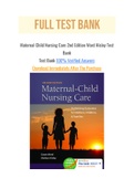 Maternal Child Nursing Care 2nd Edition Ward Hisley Test Bank