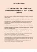 TCC PTLEA FDLE SOCE CPO Study Guide Exam Questions With 100% Verified Answers