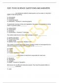 CDE FOOD SCIENCE QUESTIONS AND ANSWERS