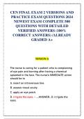 CEN FINAL EXAM 2 VERSIONS AND  PRACTICE EXAM QUESTIONS 2024  NEWEST EXAM COMPLETE 500  QUESTIONS WITH DETAILED  VERIFIED ANSWERS (100%  CORRECT ANSWERS) /ALREADY  GRADED A+