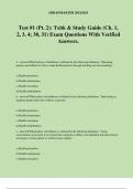 Test #1 (Pt. 2): Txbk & Study Guide (Ch. 1, 2, 3, 4; 30, 31) Exam Questions With Verified Answers.