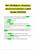 BIO 168 Midterm | Questions and Correct Answers | Latest Update 2024/2025