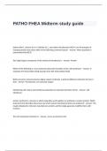 PATHO FHEA Midterm Exam Study Guide Questions and Answers