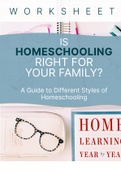 Is Homeschooling Right for your Family | A GUIDE to Different Types of Homeschooling | WORKSHEET