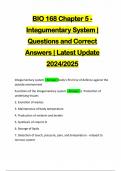 BIO 168 Chapter 5 - Integumentary System | Questions and Correct Answers | Latest Update 2024/2025