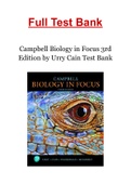 Campbell Biology in Focus 3rd Edition by Urry Cain Test Bank