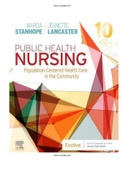 Public Health Nursing Population-Centered Health Care in the Community 10th Edition Stanhope Test Bank