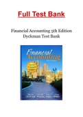 Financial Accounting 5th Edition Dyckman Test Bank