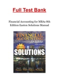 Financial Accounting for MBAs 8th Edition Easton Solutions Manual