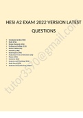 HESI A2 EXAM 2022/2023- All SECTIONS COVERED