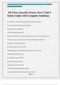 Air Force Security Forces Test 1 Unit 1 Study Guide with Complete Solutions