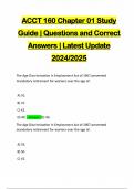 ACCT 160 Chapter 01 Study Guide | Questions and Correct Answers | Latest Update 2024/2025