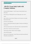 AR 670-1 Exam Study Guide with Complete Solutions