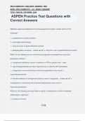 ASPEN Practice Test Questions with Correct Answers