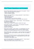 CALP Exam Questions and Answers