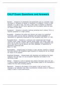 CALP Exam Questions and Answers (Graded A)