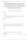 TEST BANK FOR Human Resource Management 6CE  Sandra Steen, Raymond Andrew Noe, John R. Hollenbeck,  Barry Gerhart, Patrick M. Wright A+