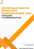 Oefentoets Cariologie en Preventie Decentrale Selectie Mondzorgkunde Groningen 2025