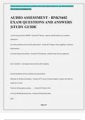 AUDIO ASSESSMENT - BNKN602 EXAM QUESTIONS AND ANSWERS |STUDY GUIDE