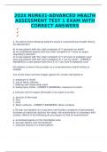 2024 NUR631-ADVANCED HEALTH ASSESSMENT TEST 1 EXAM WITH CORRECT ANSWERS