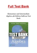 Elementary and Intermediate Algebra 4th Edition Sullivan Test Bank