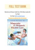 Maternity and Womens Health Care 10th Edition Lowdermilk Test Bank