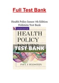 Health Policy Issues 7th Edition Feldstein Test Bank