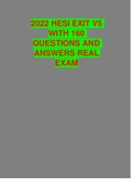 2022 HESI EXIT V5 WITH 160 QUESTIONS AND ANSWERS REAL EXAM