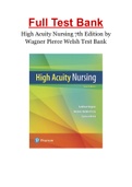 High Acuity Nursing 7th Edition by Wagner Pierce Welsh Test Bank