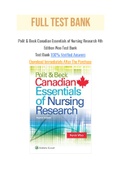 Polit & Beck Canadian Essentials of Nursing Research 4th Edition Woo Test Bank