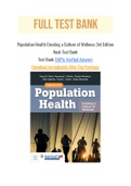 Population Health Creating a Culture of Wellness 3rd Edition Nash Test Bank