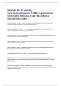  Module 10: Providing face-to-face/remote BCBA supervision/ telehealth Training Exam Questions Solved Correctly.