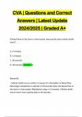 CVA | Questions and Correct Answers | Latest Update 2024/2025 | Graded A+