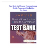 Test Bank Physical Examination And Health Assessment 8th Edition Jarvis.