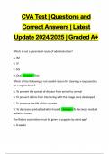 CVA Test | Questions and Correct Answers | Latest Update 2024/2025 | Graded A+