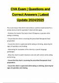 CVA Exam | Questions and Correct Answers | Latest Update 2024/2025