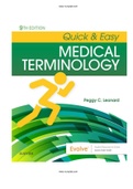 Quick and Easy Medical Terminology 9th Edition Leonard Test Bank