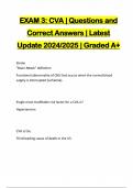 EXAM 3: CVA | Questions and Correct Answers | Latest Update 2024/2025 | Graded A+