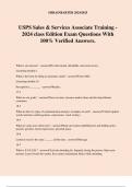 USPS Sales & Services Associate Training - 2024 class Edition Exam Questions With 100% Verified Answers.