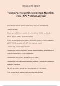 Vascular access certification Exam Questions With 100% Verified Answers