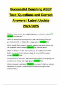 Successful Coaching ASEP Test | Questions and Correct Answers | Latest Update 2024/2025