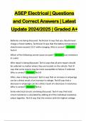 ASEP Electrical | Questions and Correct Answers | Latest Update 2024/2025 | Graded A+