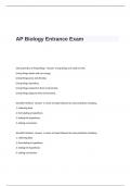 AP Biology Entrance Exam Questions and Answers